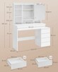 Toaletka Biała z Oświetleniem Led, Szufladami, Półkami, Regu - 2