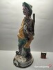 Włoska porcelana sygnowana Capodimonte figura 40cm Kobza - 8