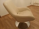 Sofa kremowa tapicerowana ekoskora plus fotelik - 4