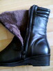 Botki buty skórzane zimowe damskie na zamek cholewka na fute - 3