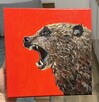 Niedźwiedź brunatny– obraz olejny na płótnie 20 × 20 cm, p - 6