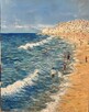 Nadmorski spacer – obraz olejny 24×30 cm - 11