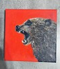 Niedźwiedź brunatny– obraz olejny na płótnie 20 × 20 cm, p - 2