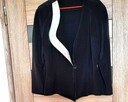 Marynarka żakiet czarny, jednostronna biała klapa, jak nowy