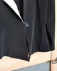 Żakiet marynarka czarna, jednostronna biała klapa - 5