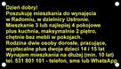 Poszukuję mieszkania do wynajęcia