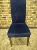 6 krzeseł tapicerowanych welur granat drewniane nogi - 7