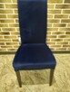 6 krzeseł tapicerowanych welur granat drewniane nogi - 3
