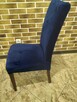 6 krzeseł tapicerowanych welur granat drewniane nogi - 5