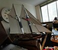 Jacht drewniany model łódka żeglarstwo dekoracja Super stan - 4