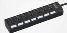 Hub USB 7 portów z wyłącznikami rozdzielacz USB 2.0 - 6