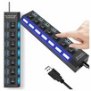 Hub USB 7 portów z wyłącznikami rozdzielacz USB 2.0 - 5