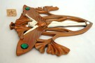 Lustro secesja, art nouveau, vintage, kobieta, motyl, liście - 9