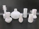 Zestaw 7 białych wazonów Maroka Krosno PRL