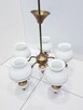 Stary mosiężny żyrandol z prl-u (rustykalny, vintage) z defe - 9