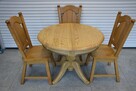 stół rozkładany i 4 krzesła - komplet z drewna dębowego - 4