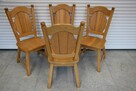 stół rozkładany i 4 krzesła - komplet z drewna dębowego - 6
