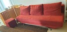 Sofa z funkcją spania + pufa, zestaw 250 zł - 2