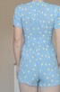 Błękitny kombinezon krótki damski wiskoza dekolt v - 2