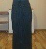 Czarna spódnica jeansowa długa z rozcięciem s - 4