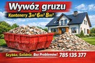 Wywóz gruzu, odpadów zielonych kontenery 3m3 6m3 8m3