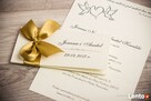 Klasyczne zaproszenia ślubne z kokardą - 3