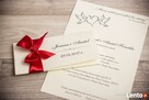 Klasyczne zaproszenia ślubne z kokardą - 2