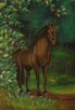 Obraz olejny koń w lesie - 2