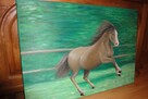 Obraz olejny na płótnie Koń konik na łące - 2