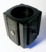 Oryginalny czarny świecznik na tealight ćwieki nóżki skóra - 2