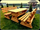 Meble ogrodowe, barowe, drewniane, stół, ławka, hustawka - 3