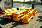 Meble ogrodowe, drewniane, barowe, hustawka, ławka, stó� - 7