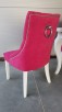 Krzesło glamour białe pikowane z kołatką i pinezkami Nowe - 1