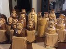 Szachy drewniane rzeźbione stare - 1
