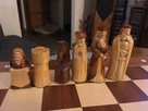 Szachy drewniane rzeźbione stare - 3