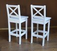biały hoker kuchenny krzesła barowe białe hokery drewniane x - 6