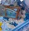 EXPLODING BOX - pudełko na chrzest niebieskie z łóżeczkiem - 4