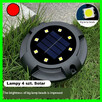 Lampa LED 4 szt gruntowe 12 diodowych solarne ziemne, ogrodo - 3