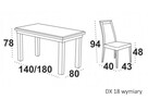 Stół z 6 krzesłami 80x140/180 dostawa cała Polska - 4