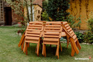 Meble ogrodowe drewniane składane typ X wersja 2 owal - 4
