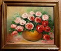 Róże obraz olejny na płótnie 24-30cm - 2