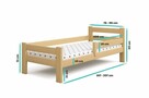 MARGARET 100% Pojedyncze drewniane łóżko dziecięce PL - 4