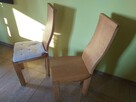 Stół dębowy ze szklanym blatem plus 4 krzesła solidny, por - 7
