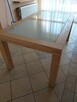 Stół dębowy ze szklanym blatem plus 4 krzesła solidny, por - 14