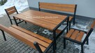 Zestaw loftowy stół ogrodowy drewniany 2 ławki 2 fotele - 2