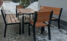 Zestaw loftowy stół ogrodowy drewniany 2 ławki 2 fotele - 1