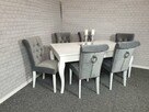 Krzesło tapicerowane szare pikowane z kołatką - Producent - 1