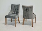 Zestaw stół drewniany + krzesła tapicerowane szare Producent - 3