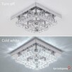 Lampa LED Kwadratowa Zdobiona Szklanymi Kryształami - 5