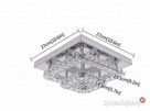 Lampa LED Kwadratowa Zdobiona Szklanymi Kryształami - 7